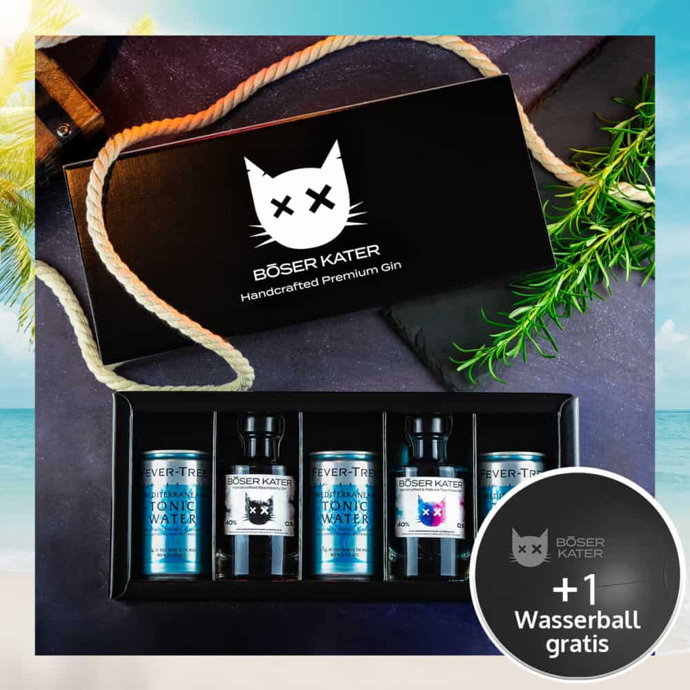 Böser Kater 2er Gin Tasting-Set / Geschenkbox mit passendem Fever-Tree Tonic Water