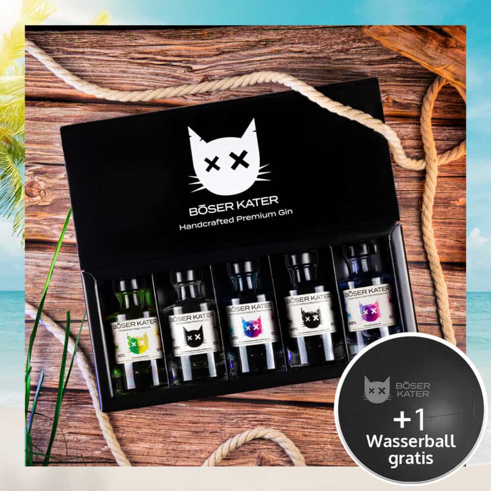 Böser Kater 5er Farbwechsel Gin Tasting-Set / Geschenkbox