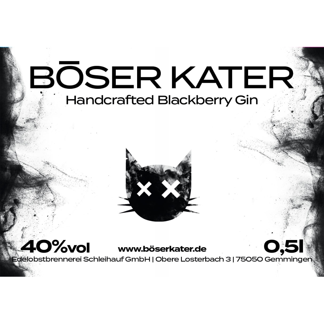 Böser Kater Blackberry Gin - Fruchtig schwarzer Black Gin mit Brombeeren 40% Vol. – Bild 7