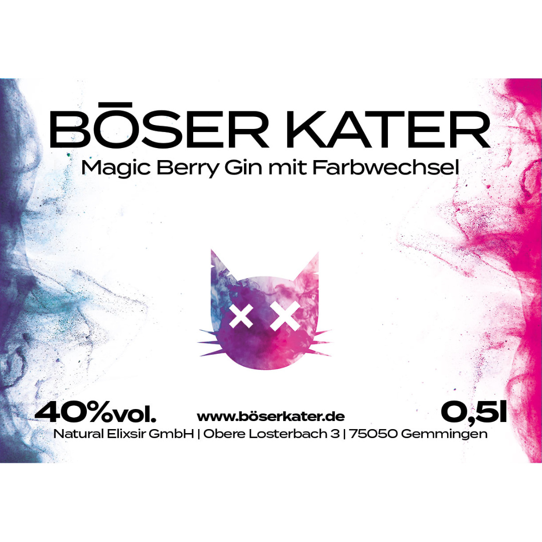 Böser Kater Magic Berry Gin mit Farbwechsel von Violett zu Rot 40% Vol. – Bild 9