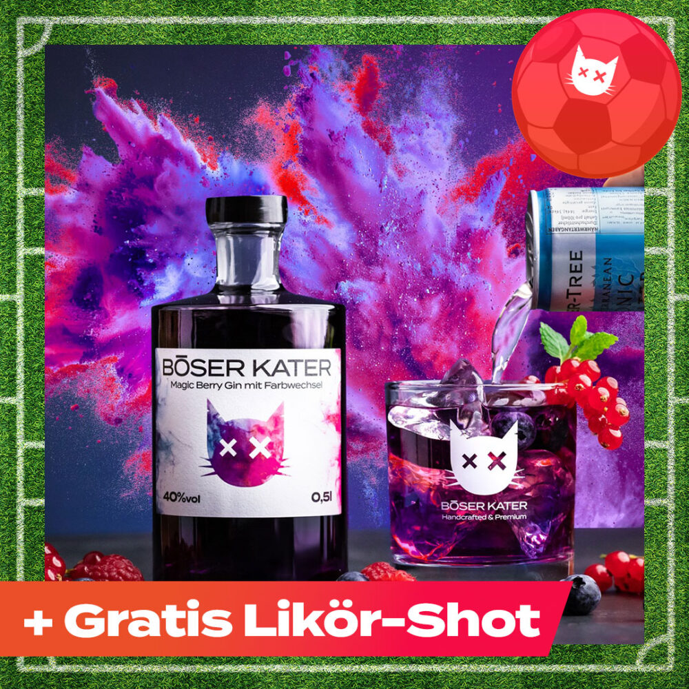 Böser Kater Magic Berry Gin mit Farbwechsel von Violett zu Rot 40% Vol.
