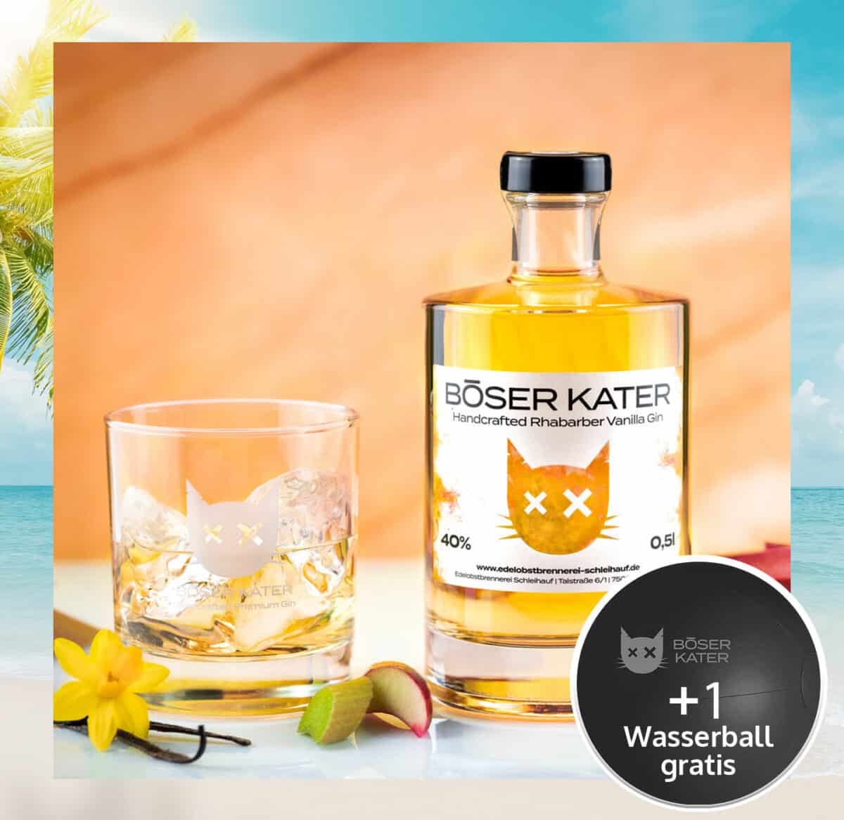 Böser Kater Rhabarber Vanilla Gin 40% Vol.