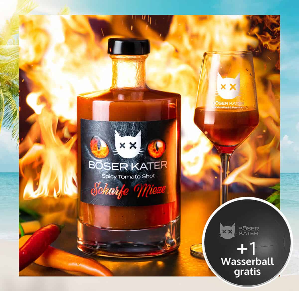 Böser Kater Scharfe Mieze – Spicy Mexikaner Shot Tomato Flavour 12,5% Vol.