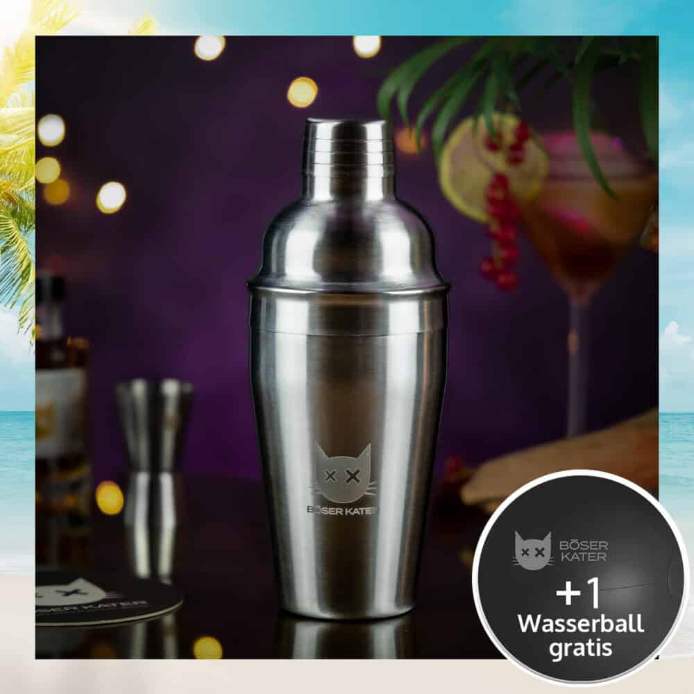 Böser Kater Cocktail Shaker mit Logo Gravur