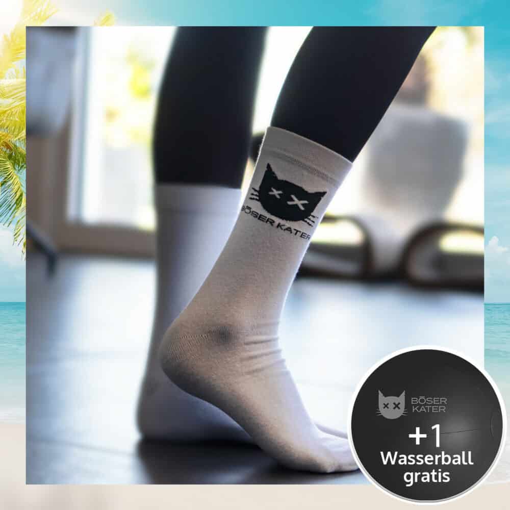 Böser Kater Unisex Socken weiß