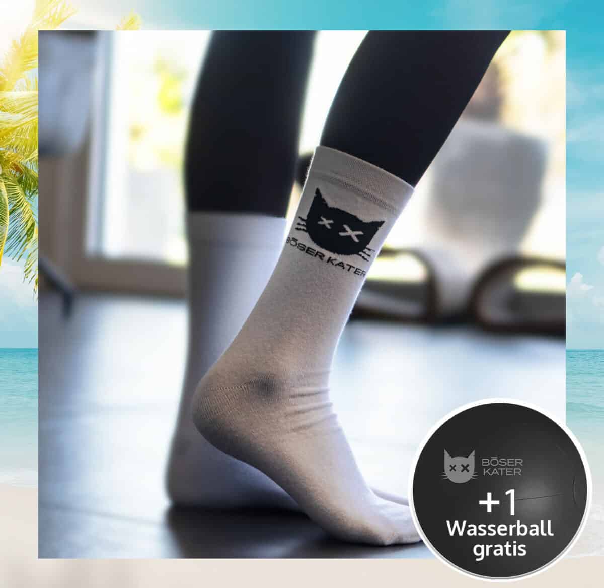 Böser Kater Unisex Socken weiß