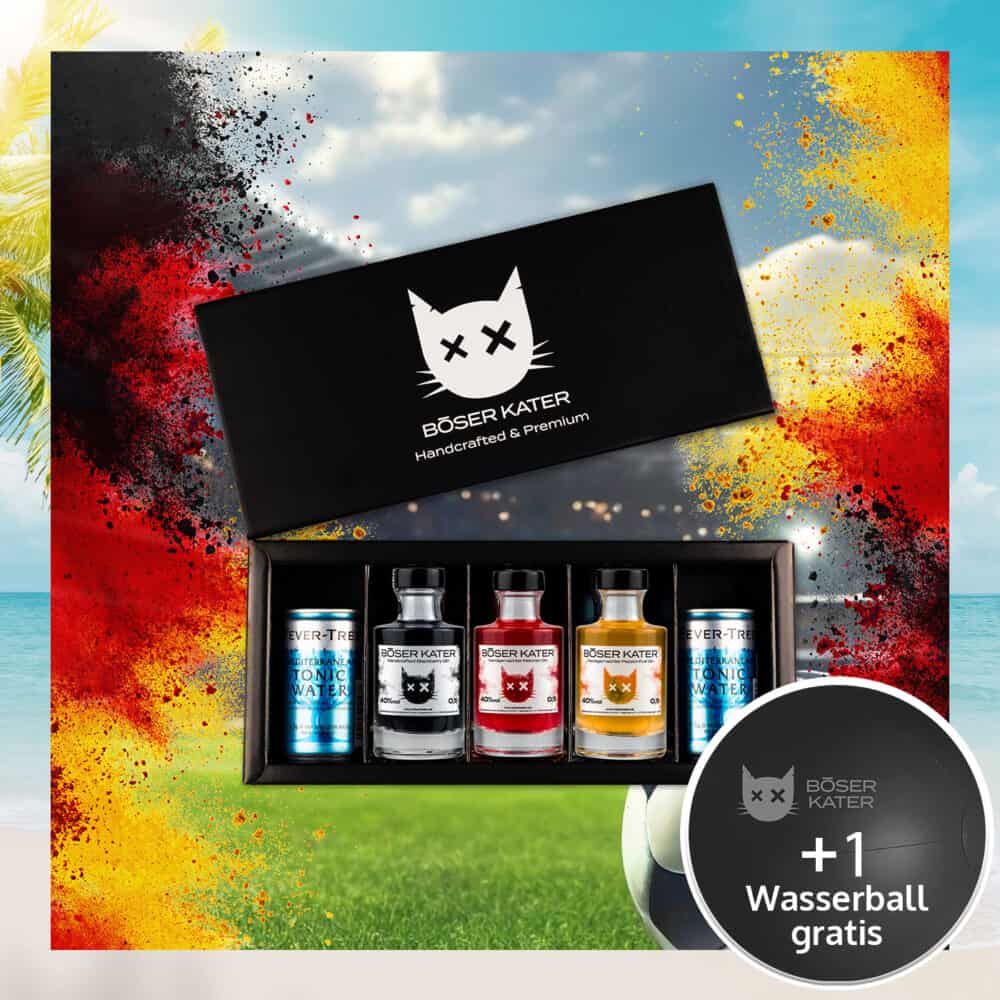 Böser Kater WM Gin Tasting Set | Limitiert auf 999 Stück | Mit passendem Fever-Tree Tonic Water