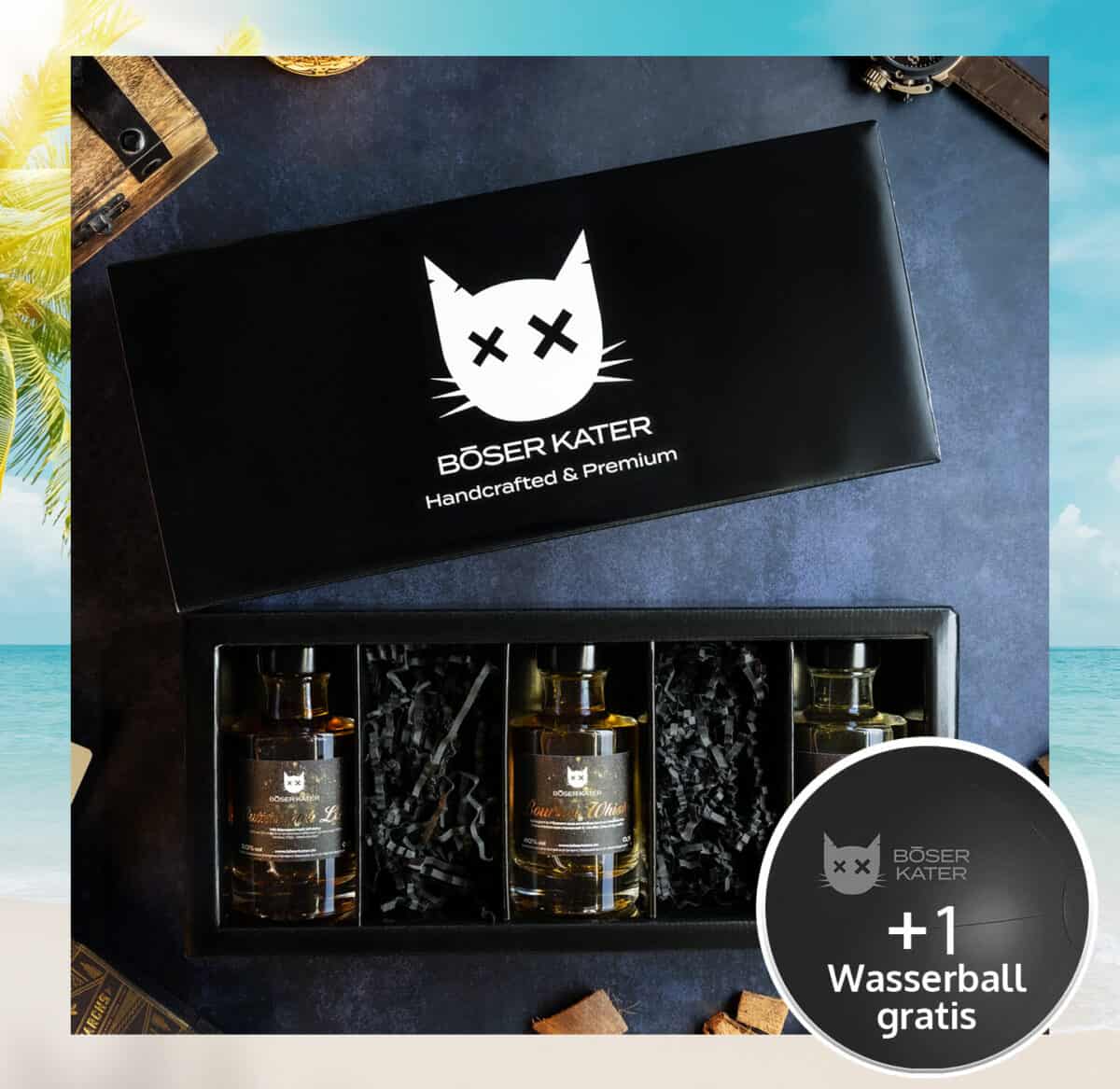 Böser Kater 3er Whisky Tasting Set mit Bourbon, Blended Malt & Butterscotch Likör mit Whisky