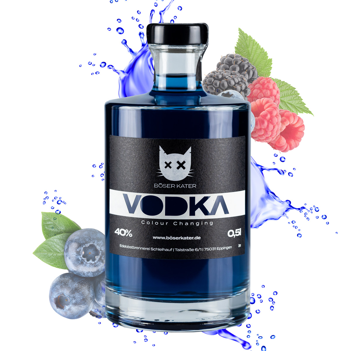 Böser Kater Wildberry Colour Changing Vodka mit Farbwechsel-Effekt 0,5l 40% Vol. – Bild 2