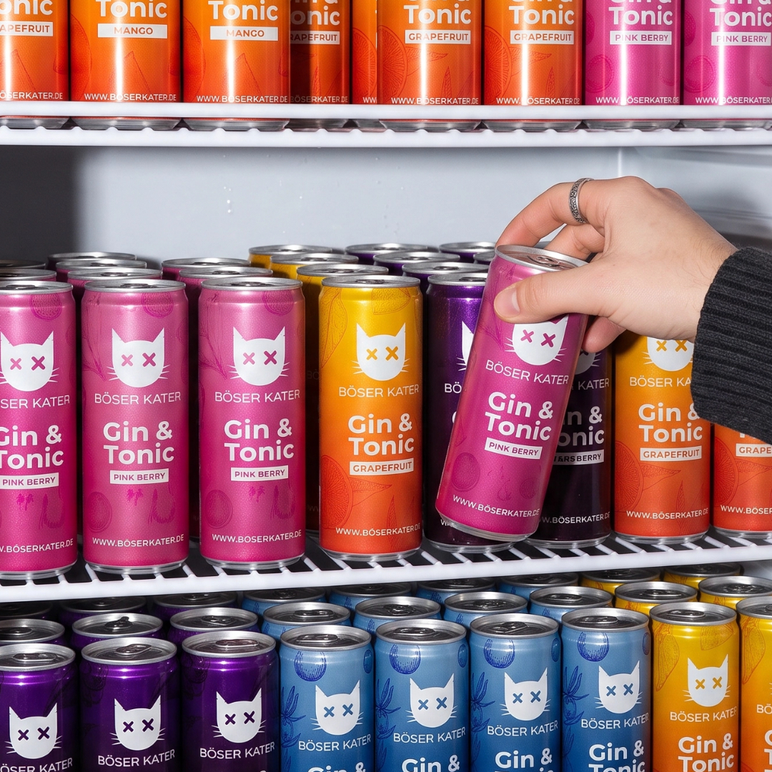 Böser Kater Gin & Tonic ReadyToDrink Probierset mit allen 5 Sorten in 250ml Dosen 10% Vol. – Bild 2