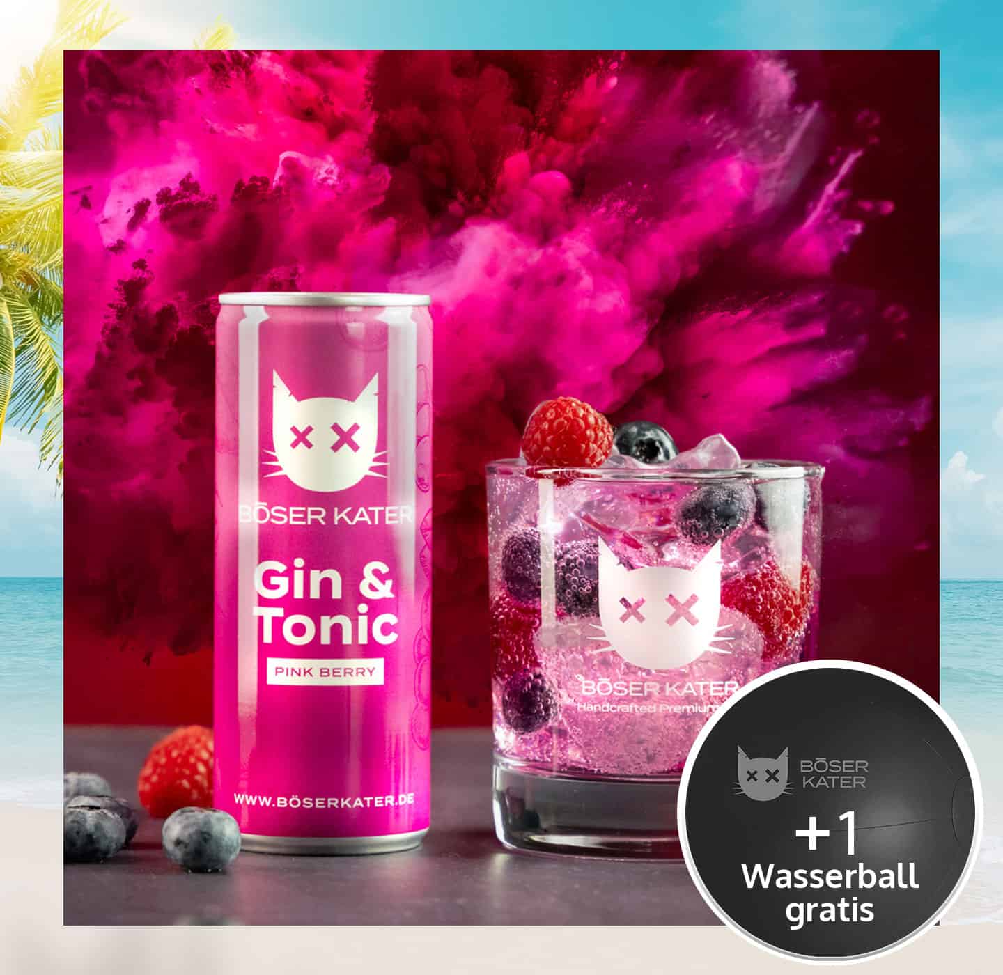 Böser Kater Pink Berry Gin & Tonic ReadyToDrink Dose 250ml 10% Vol.