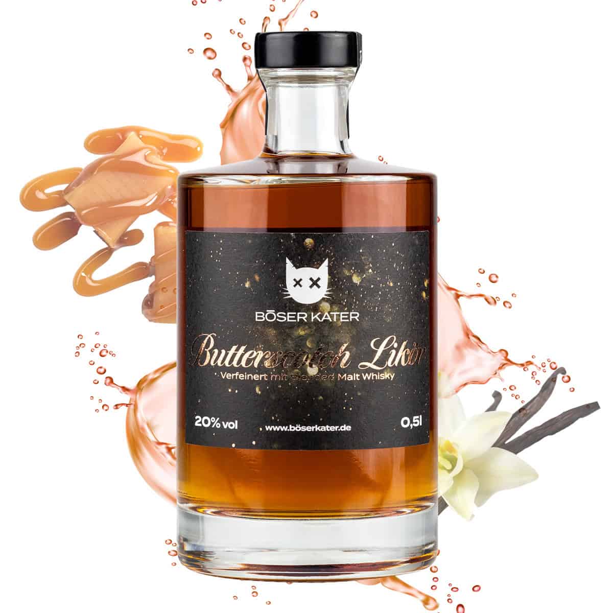 Böser Kater Butterscotch Likör mit Whisky 0,5l 20% Vol. – Bild 2