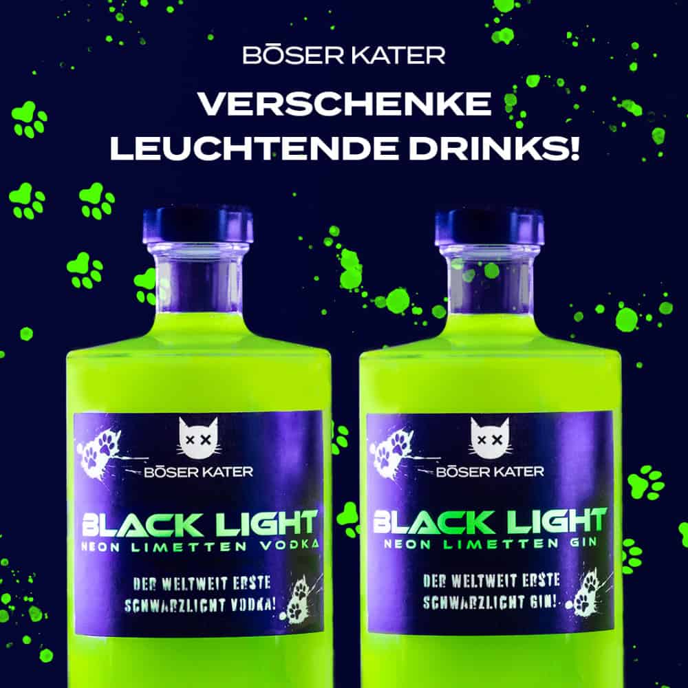 Böser Kater Blacklight Neon Vodka mit natürlichem Schwarzlicht-Effekt & Limetten 0,5l 40% Vol. – Bild 6