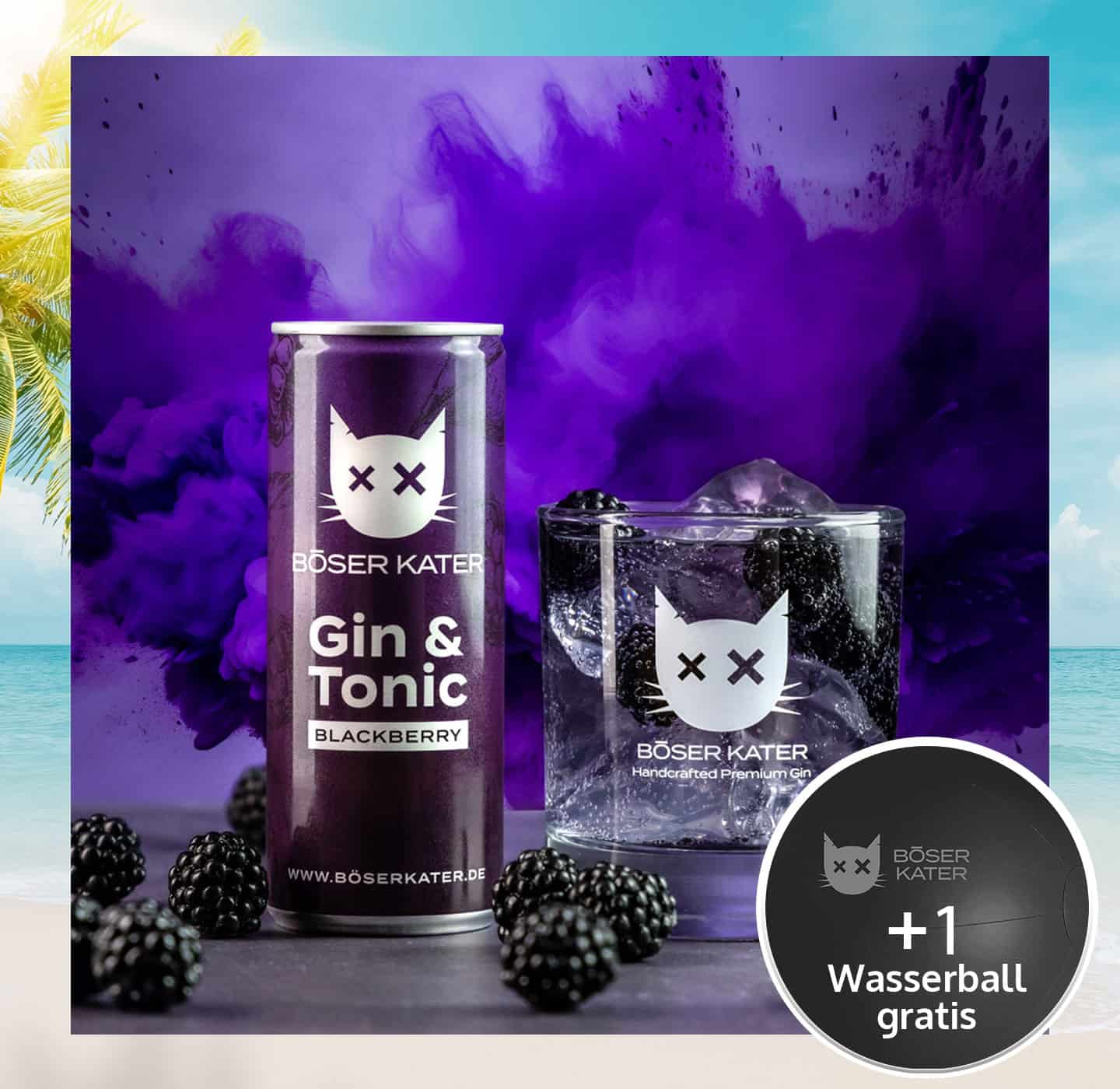 Böser Kater Blackberry Gin & Tonic ReadyToDrink Dose 250ml 10% Vol.