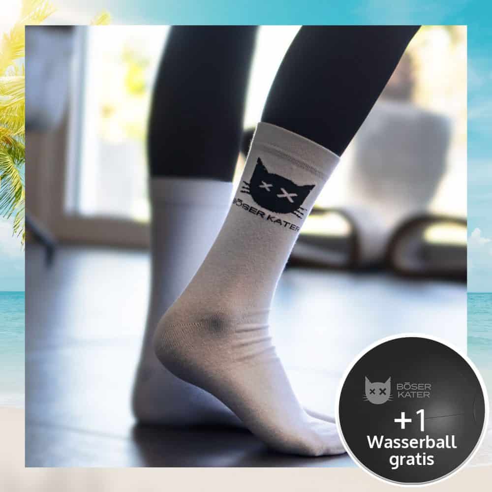 Böser Kater Unisex Socken weiß