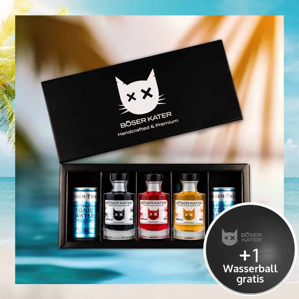 Böser Kater Sommer Gin Tasting Set | Limitiert auf 999 Stück | Mit passendem Fever-Tree Tonic Water
