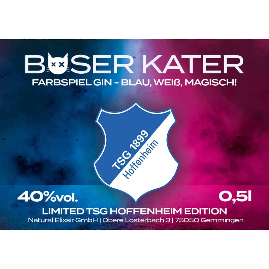 Böser Kater x TSG Hoffenheim Limited Edition | Farbwechsel Gin von Blau zu Violett 40% Vol. – Bild 6