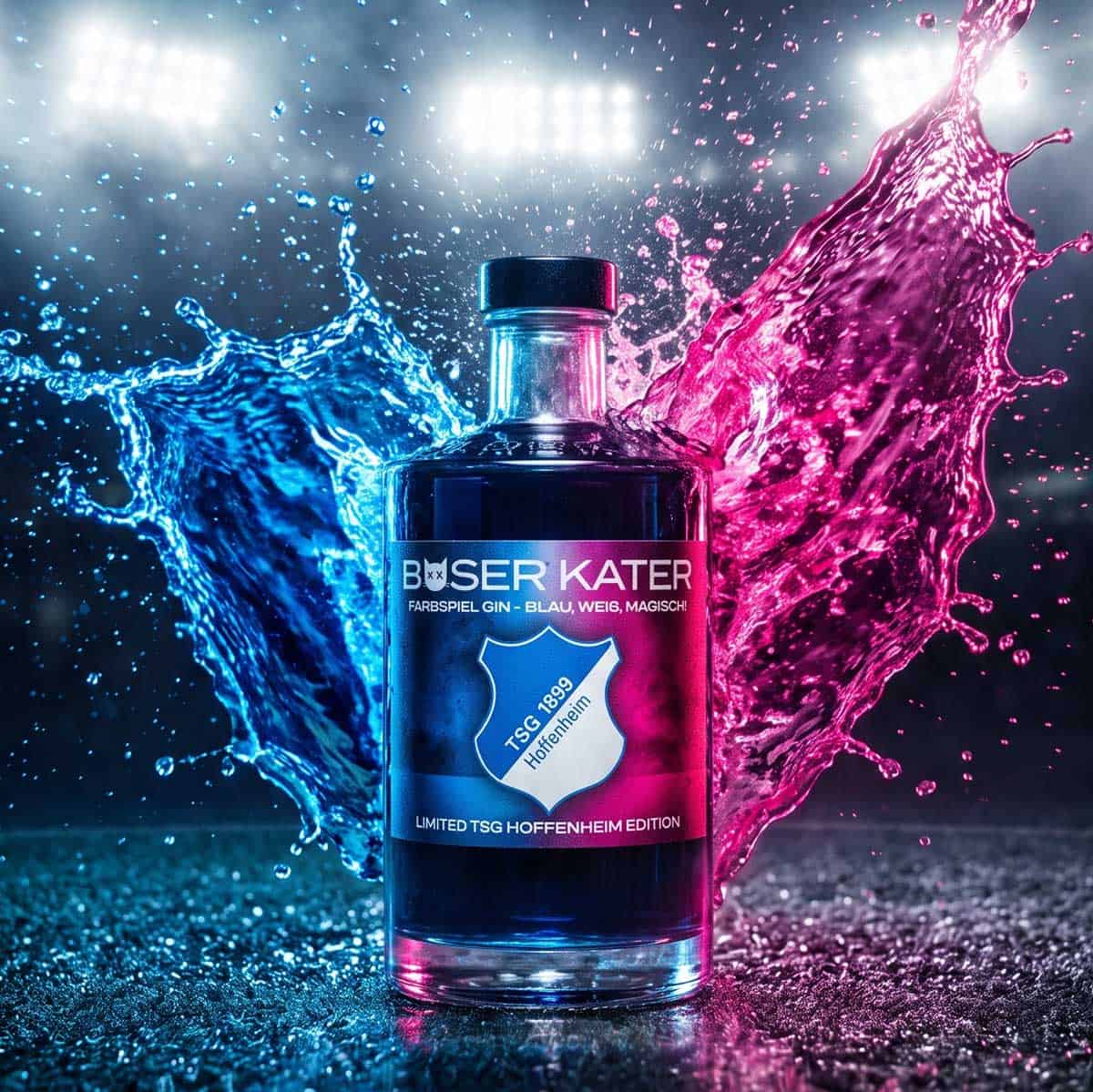 Böser Kater x TSG Hoffenheim Limited Edition | Farbwechsel Gin von Blau zu Violett 40% Vol.