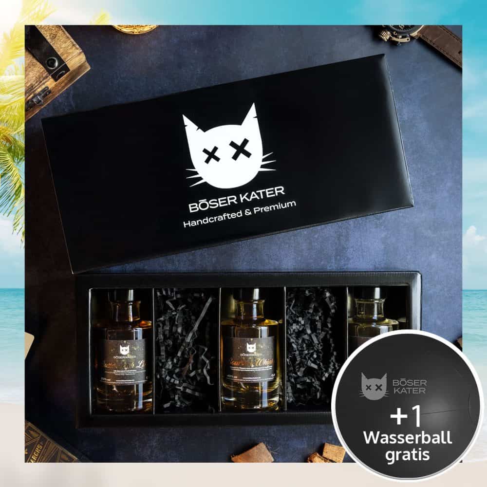 Böser Kater 3er Whisky Tasting Set mit Bourbon, Blended Malt & Butterscotch Likör mit Whisky